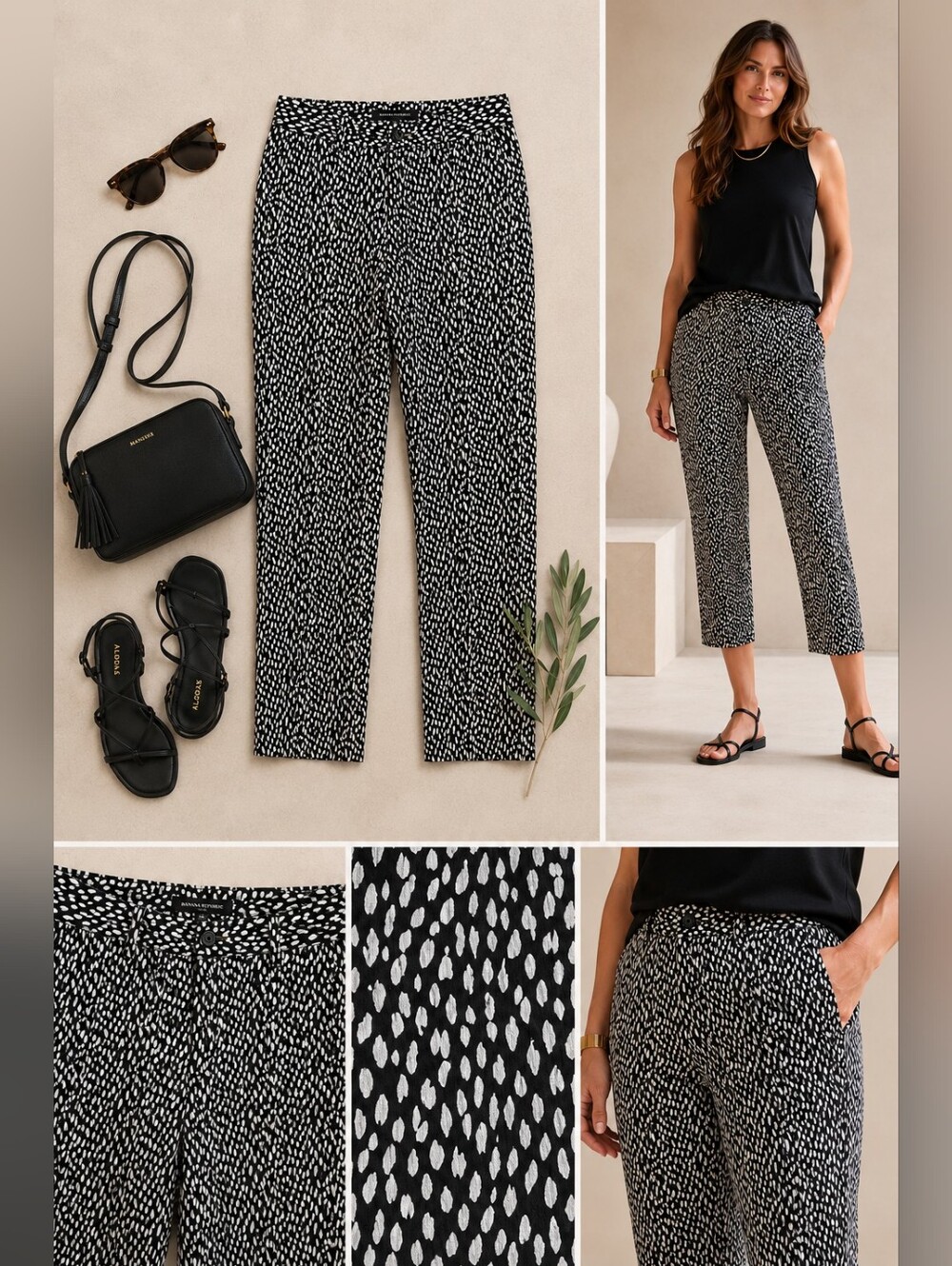 Banana Republic Black & White Printed Skinny Dress Pants – Size 14 NWOT